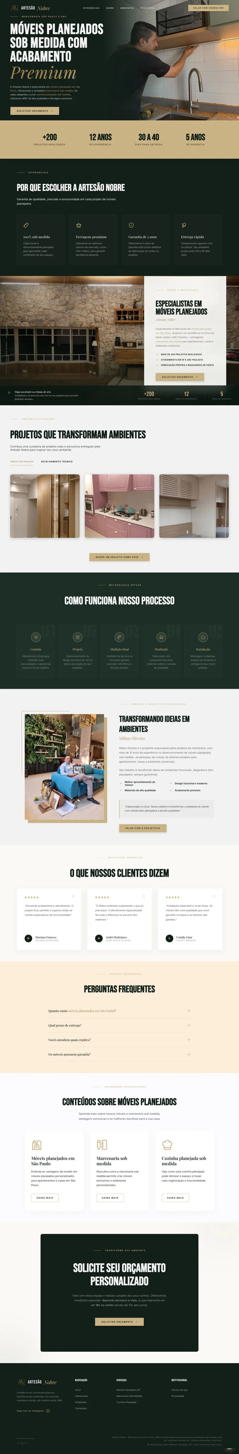Exemplo de site de Marcenaria de Alto Padrão desenvolvido pela Orzag